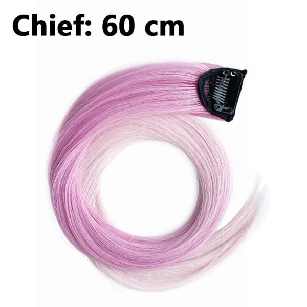 Clip-Type rakt hårförlängningsstycke Kvinnlig gradientfärg