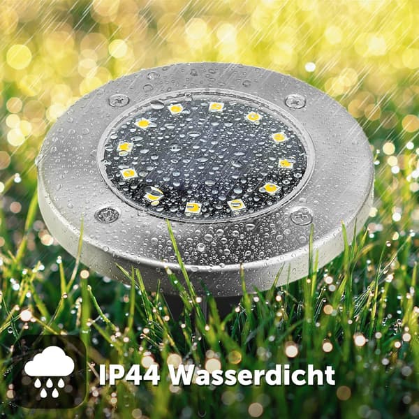 4-pak varme solcellehavelys, 12 varmhvide LED'er, rustfrit stål