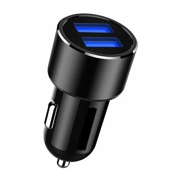 MFi-certifierad billaddare, snabb billaddare för snabb laddning på resande fot, dubbel USB smart ström för optimerad laddning, Lightning flätad kabel