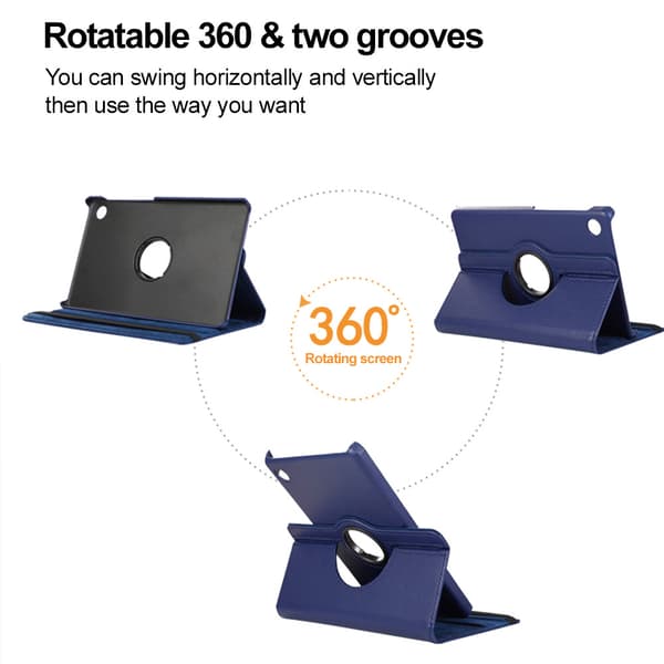 Lychee-texturerat 360° roterande surfplattefodral kompatibelt med Samsung 8,7-tums Tab A9 Light blue E model