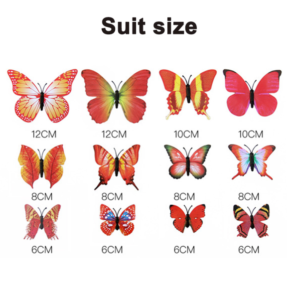 72 STK Butterfly Veggdekor 3D Butterflies Decor, Pin stil