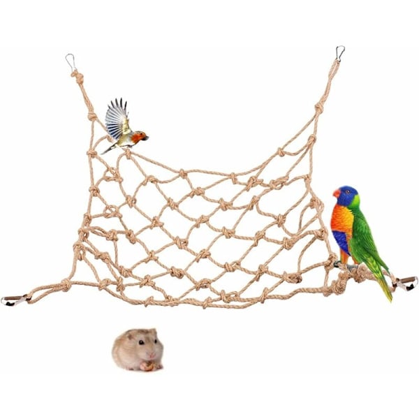 Feathered Friends Funland, Starkt Material - Klätternät för Fåglar, Bittåligt Erbjuder En Säker Hamn, Lätt Att Installera För Snabb Lektidsinstallation,