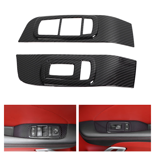 2 stk. Vindueskontaktpanelramme i kulfiberstil, biltilpasninger, erstatning for Dodge Challenger 2015-2021