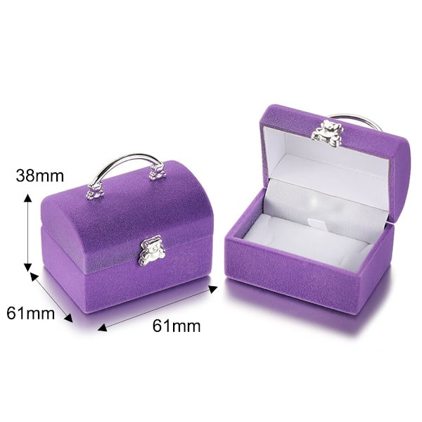 Elegant Lila Smyckeskrin i Sammet för Förlovningspresenter, Utsökt Etui Perfekt för Romantiskt Frieri eller Födelsedagspresenter, Premium Sammetsskydd