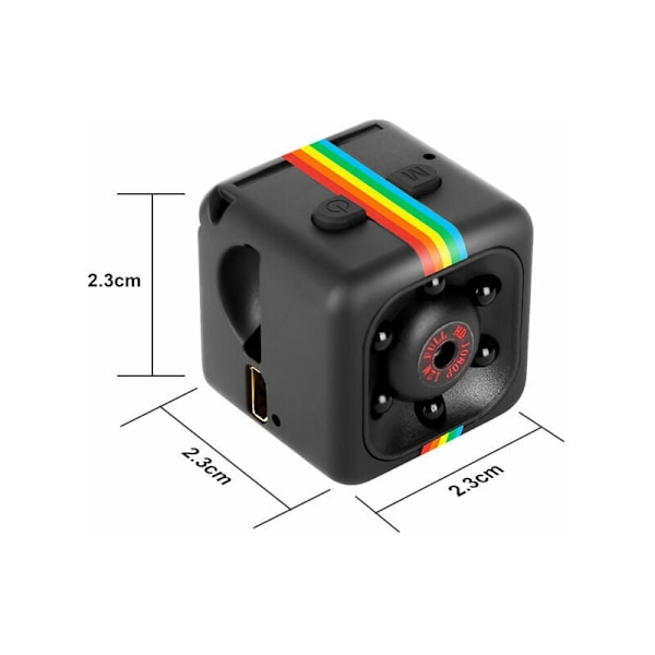 Säkerhetskamera för hemmakontor, portabel mini-design, uppladdningsbart batteri för utökad användning, spelar in Full HD 1080P video, justerbar roterande kamera