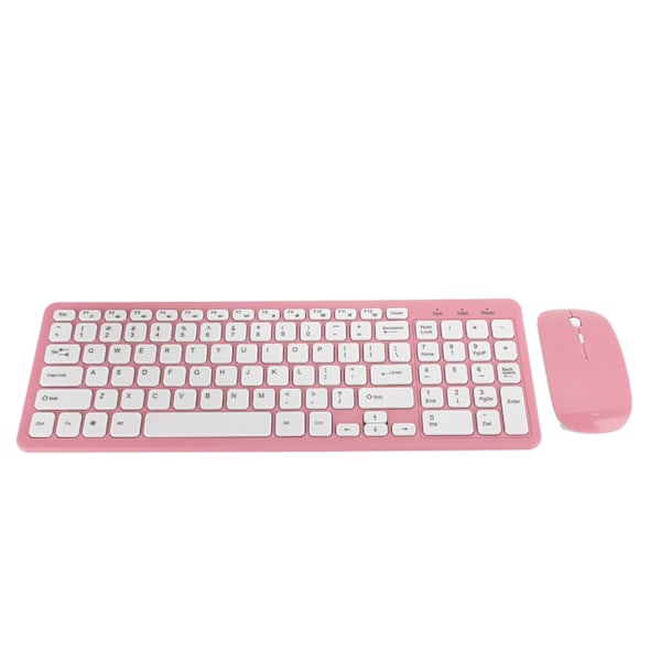 Trådlöst tangentbord och mus-set, Universell kompatibilitet, Automatisk energisparfunktion, Ergonomisk design för kontor och hemmabruk, Rosa