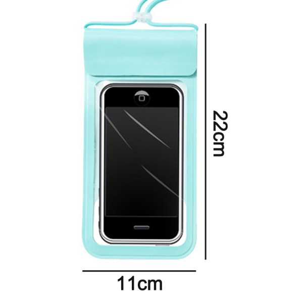 Utendørs gjennomsiktig borrelås mobiltelefon vanntett veske, blå