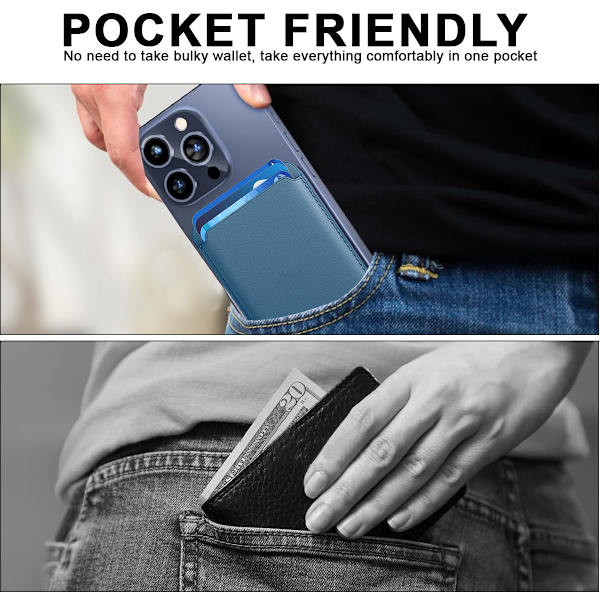 iPhone MagSafe plånbok magnetiskt kortfodral Läder PU