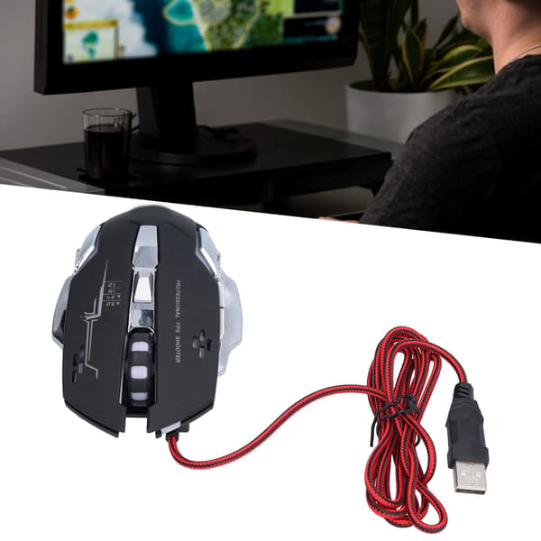 Professionel Gaming Mus, Ergonomisk Design med Justerbar DPI, Optisk Sensor for Høj Præcision, Programmerbare Knapper, Holdbar