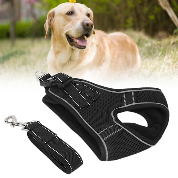 Pet Mesh Chest Harness Soft Breathable Dog Mesh Nylon Leash Friendlly Control for Dog PetsL