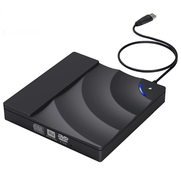 Bärbar DVD-enhet med förbättrad kompatibilitet, lätt att bära CD/DVD-brännare för bärbar dator, stationär dator, Mac, iOS, Windows, Linux