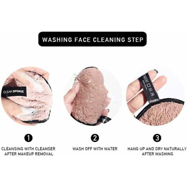 Dobbeltsidet Makeupfjernerklud, Vaskbare Bløde Ansigtsrensepuder Genanvendelige Makeupfjernerpuder til Skånsom Daglig Rensning, Makeupfjernerklud
