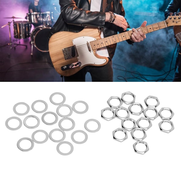 Gitarrjack Mutter Bricka Kit, Mässingskonstruktion För Förbättrad M9 Hon Gänghållbarhet