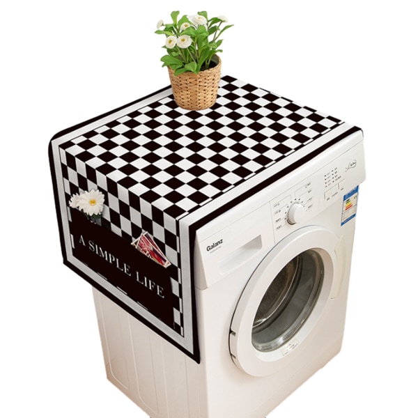 Grid Table Decoration Cloth, Washer and Dryer Top Cover Washing