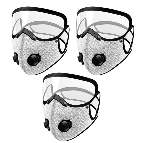 3st justerbar sportmask med utandningsventiler - personligt skydd