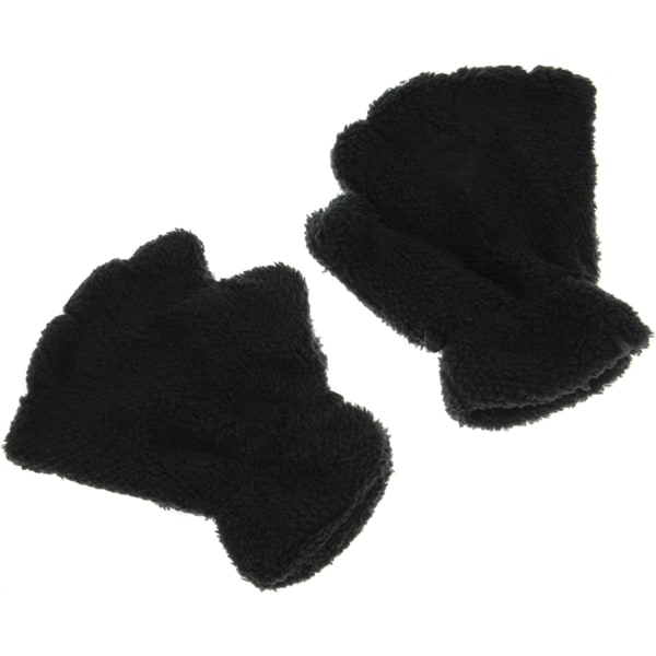 Cat Paw Gloves Fingerless Faux Fur Plys Handsker Vanter Vinter
