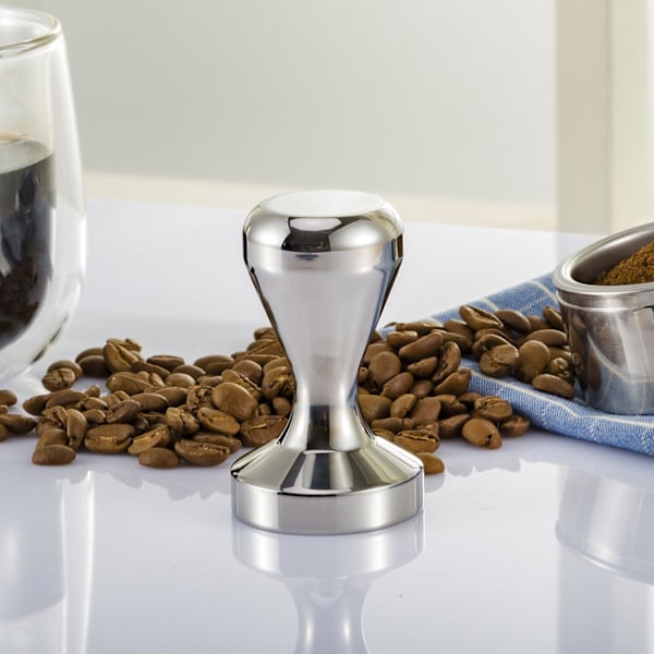 Professionel Espresso Maskine Kaffe Tamper, Holdbar Konstruktion Rustfrit Stål Espresso Flad Base Tamper Til Stampning Af Friskmalet Espresso Før