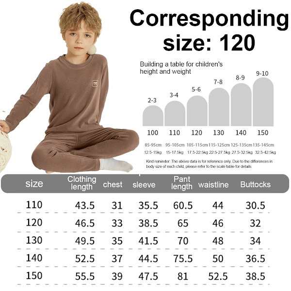 Termisk underkläder barn, barns vintertermiska underkläder set, för fotboll