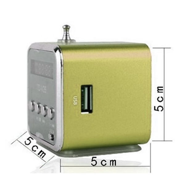 Kompakt Fluorescerande Aluminiumlegering Portabel Minihögtalare Med Bra Ljudkvalitet, Mini Och Lättviktig, Stöder SD TF-kort Och USB2.0 För Bred Användning