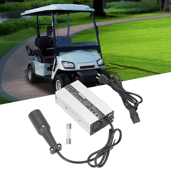 48 Volts Golfbilsbatteriladdare, Automatisk batteriladdare för Club Car-modeller, Laddning över natten med högtemperaturskydd, Portabel design för