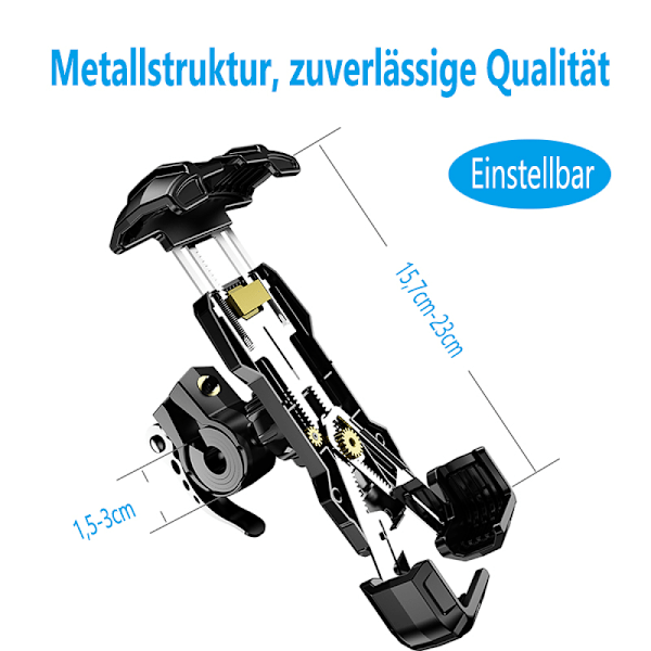 Innovativ Telefonhållare för Cykel, Motorcykelfäste - Snabbjustering för 4,7-6,8\" Enheter, Verktygsfri Installation, Robust Metallkonstruktion för Oöverträffad Styrka