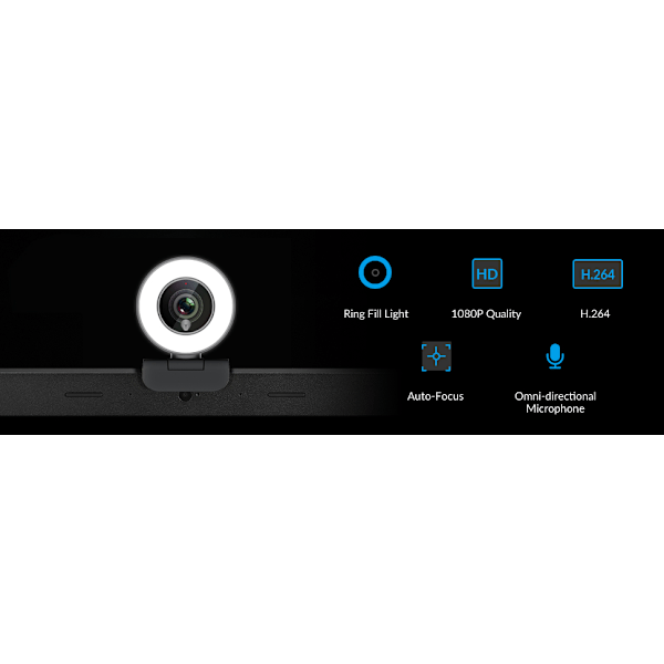 UltraCam Webbkamera: Full HD 1080P, 360 Graders Horisontell Rotation, Dubbla Brusreducerande Mikrofoner, Plug & Play, Digital Zoom