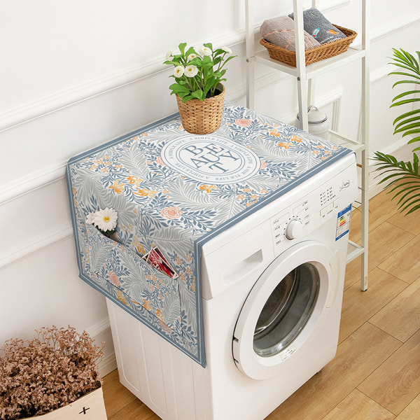 Blå bomuld Fall dug, vaskemaskine tørretumbler cover til top tørretumbler