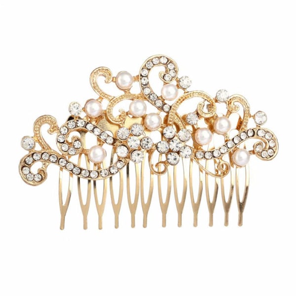 Bridal Wedding Hair Comb Metal Side Comb For Ladies Brides,Gold