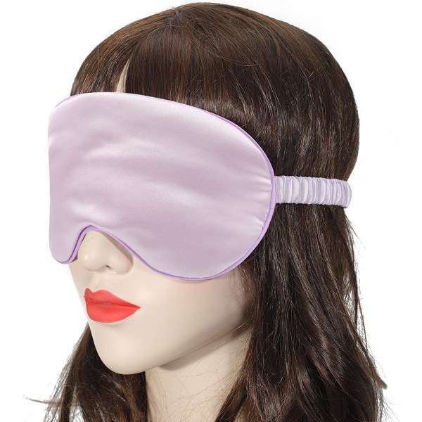 2ST Silk Satin Eye Sleeping Blindfold, Ljusrosa, Lavendel