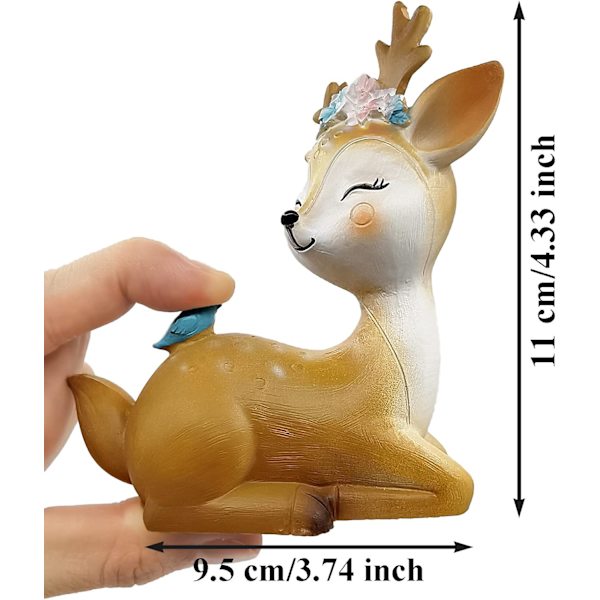 Rensdyrfigur, Sød Mini Harpikshjort, 3D Harpikshjortfigurer