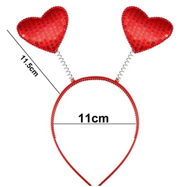 Romantisk Alla hjärtans dag-accessoar, Paljett-diadem med hjärta för oförglömliga festliga stunder, Perfekta tillbehör för Alla hjärtans dag-fest och födelsedag