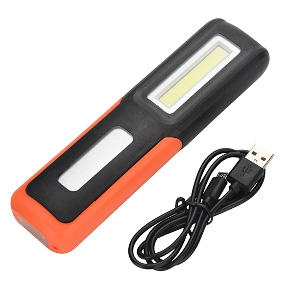 Genopladelig COB LED Arbejdslys Magnetisk Camping Nødlampe med Ophængningskrog Orange