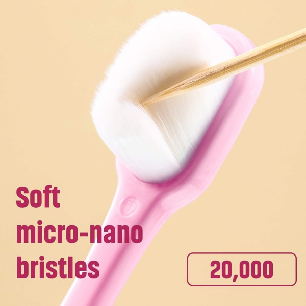 4-paknings myk tannbørste Nano Super Soft Bristle Manuell tannbørste