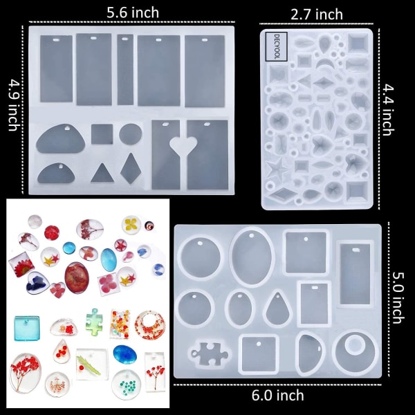 83 Pieces Silicone Casting Resin Jewelry Molds And Tools Set