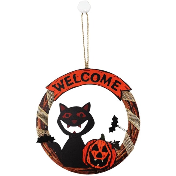 Happy Halloween Hanging Sign, Halloween Welcome Sign Pumpkin