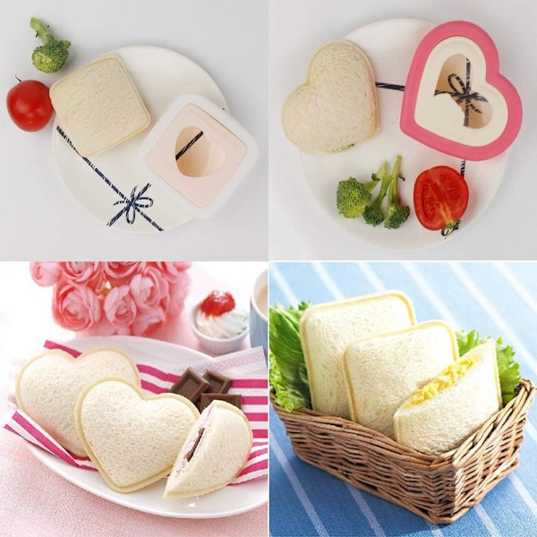 Kreativt smørbrød-lagesett, smørbrødskjærer og forsegler, bærbar og slitesterk smørbrødmaker for kresne spisere, perfekt for matbokser, Bento