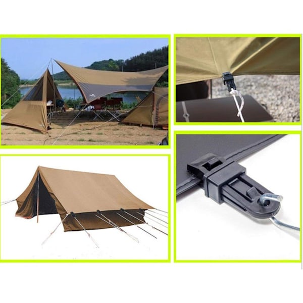 Kraftfulla Tältklämmor med Hög Lastkapacitet, Lätta att Installera, Multifunktionella Fästklämmor, Perfekta för Camping och Resor (12 Stycken)