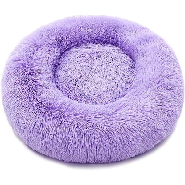 Varmt & Mysigt Retreat för Lättskötta Husdjur, Anti-Ångest Fluffig Donut-Säng med Lugnande Mekanism, Lugnande Hundsäng för Små och Medelstora Hundar och Katter