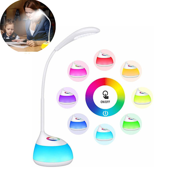Innovativ Skrivbordslampa med Fullt Färgspektrum, Energieffektiv Design och Justerbar Hals för Mångsidiga Belysningslösningar i Alla Rum