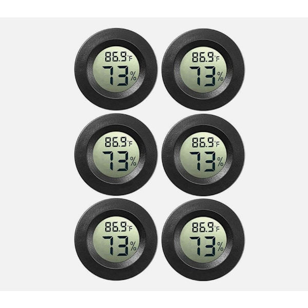 6x Digital Hygrometer Mini Termometer Luftfugtighedsmåler Slank