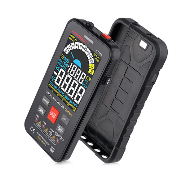 Intelligent Anti-Brännande Digital Multimeter, Manuell Auto Dubbelläges Testare för AC/DC Spänning, Ström, Kontinuitet, True RMS, med Överbelastningsskydd
