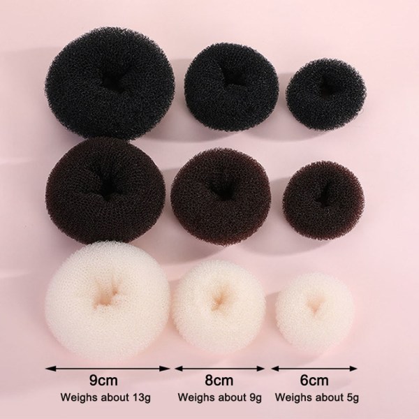 Hårbolle maker til børn, 3 stk. hårbolle donut form, 8 cm
