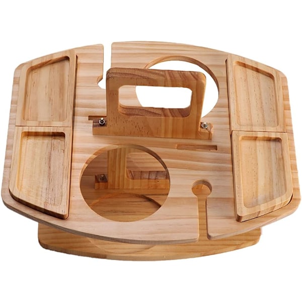 Kompakt Picknickkompis, Portabelt Vinbord med Multifunktionell Design, Lätt att Fälla ihop för Snabb Uppställning, Hållbart Trämaterial, Ingen Montering