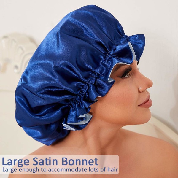Silke hætte til naturligt hår hætter til sorte kvinder, blå