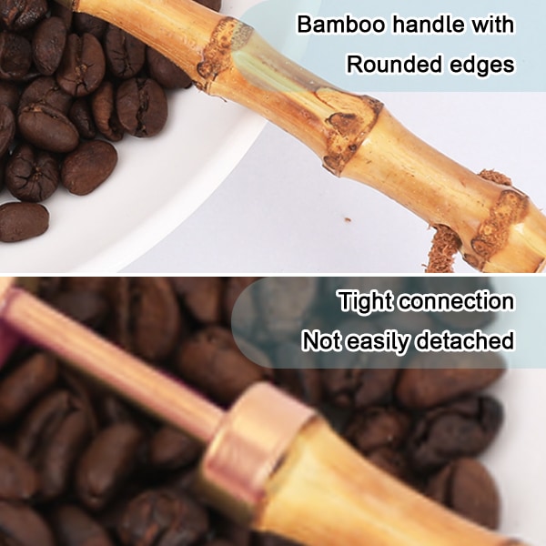 Kaffeskje for malt kaffe, teskje for løs te, bambus lang