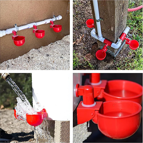 Vattenautomat för Höns, Automatisk Påfyllning för Höns, Anka, Gås, Kalkon, Högkvalitativt PVC-Material Säkerställer Bred Användning