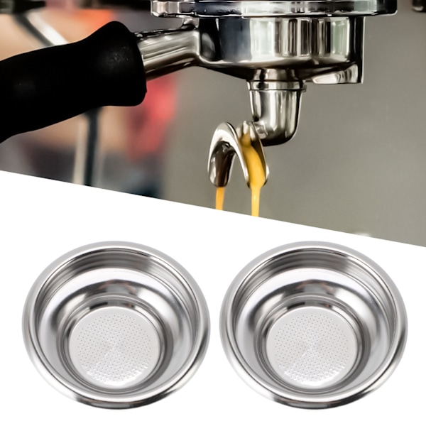 2 ST Portafilter Filterkorg Rostfritt Stål 1 Kopp Kaffe Portafilterkorg för 58mm Portafilter