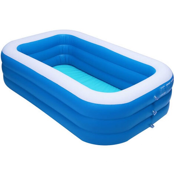 Inomhus/Utomhus Vattenlekplats, Uppblåsbar Pool med Enkelt Tömmningssystem, Hållbar Tre-Rings Ballongram, Mjukt Golv för Säker Lek, Lämplig för