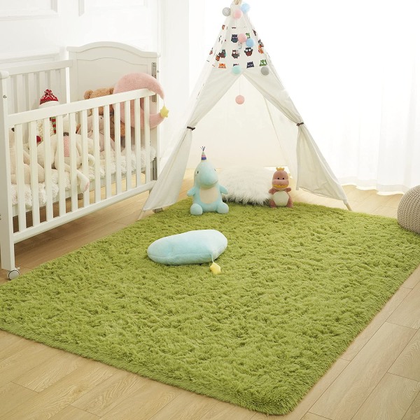 Soft Fluffy Area tæpper til soveværelse børneværelse Plys, grøn