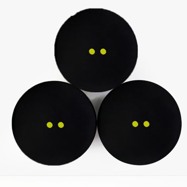2 st squashbollar två-gula prickar, lämplig för utomhussporter